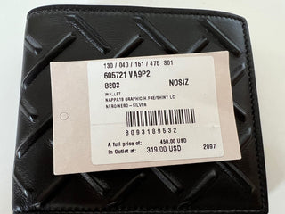 NIB 450 $ Bottega Veneta Nappa19 Leder-Geldbörse Schwarz 605721 Italien 