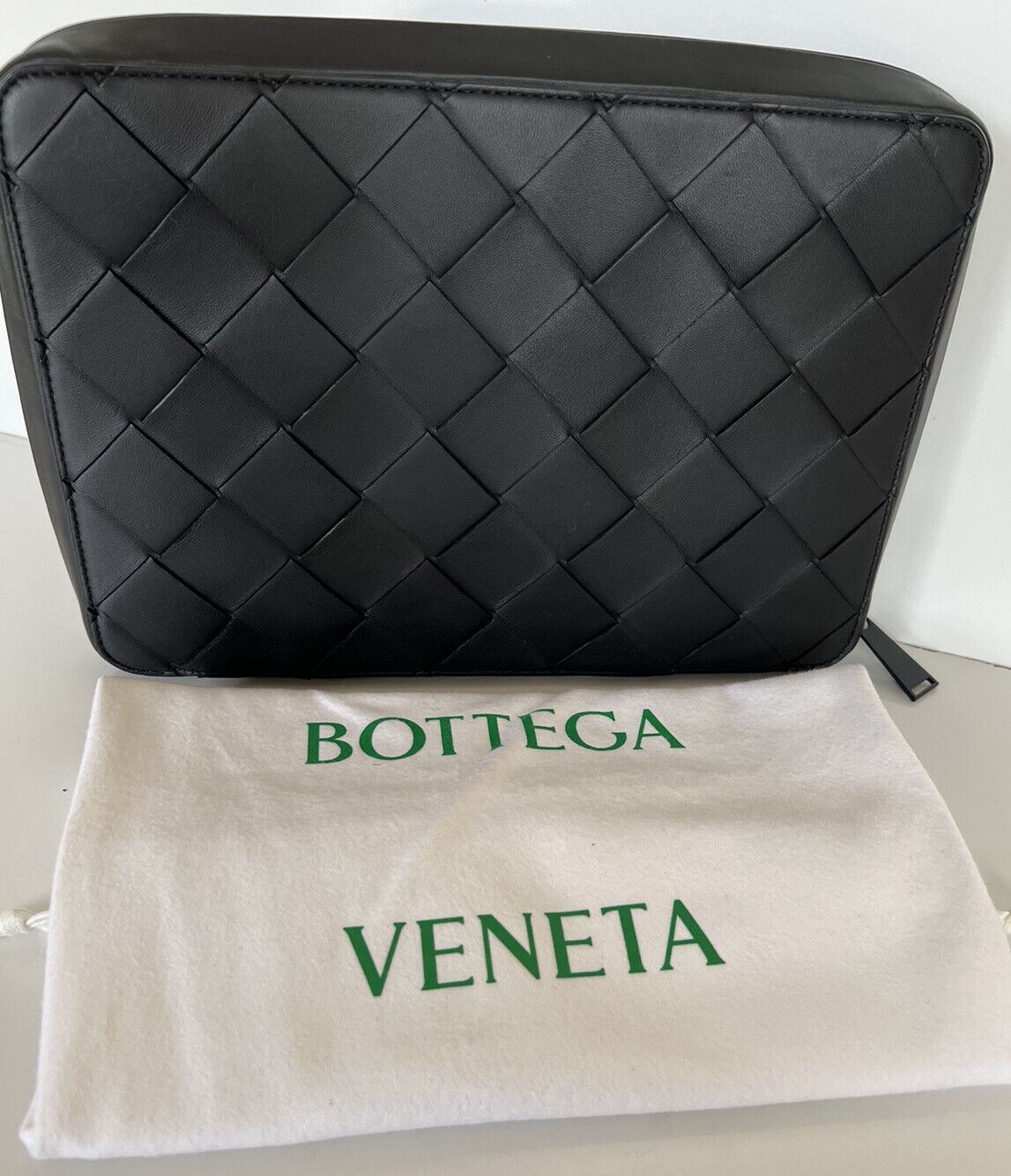 NWT $1200 Черный кожаный органайзер Bottega Veneta Intrecciato 629700 Италия 