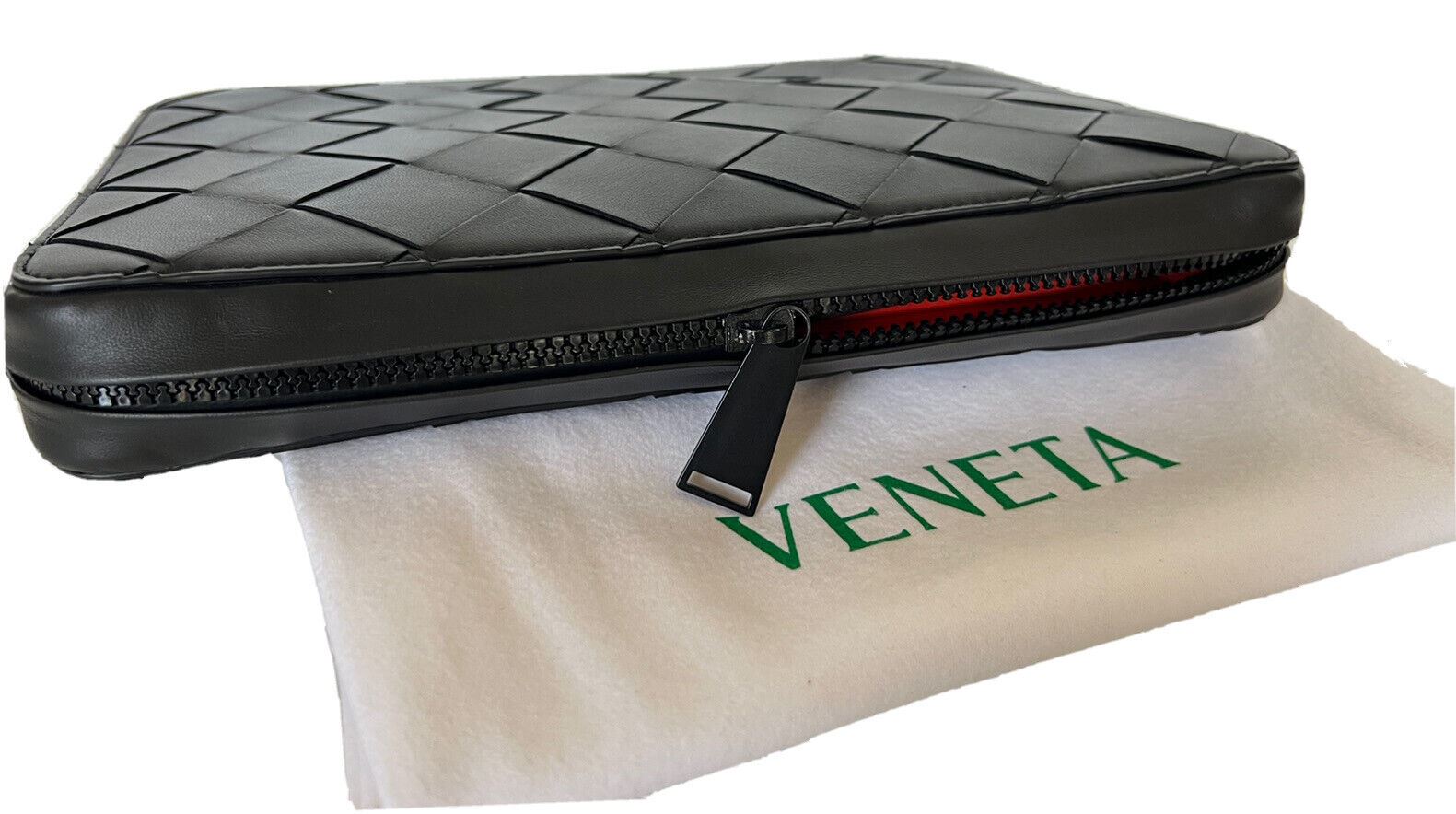 NWT $1200 Черный кожаный органайзер Bottega Veneta Intrecciato 629700 Италия 