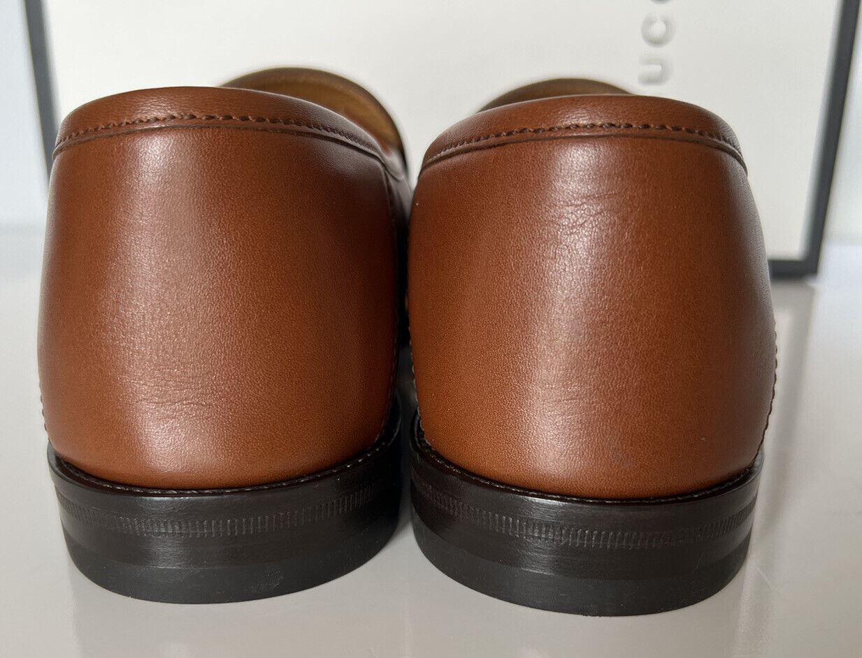 Мужские коричневые кожаные лоферы NIB Gucci с вырезами 9, США 624848 