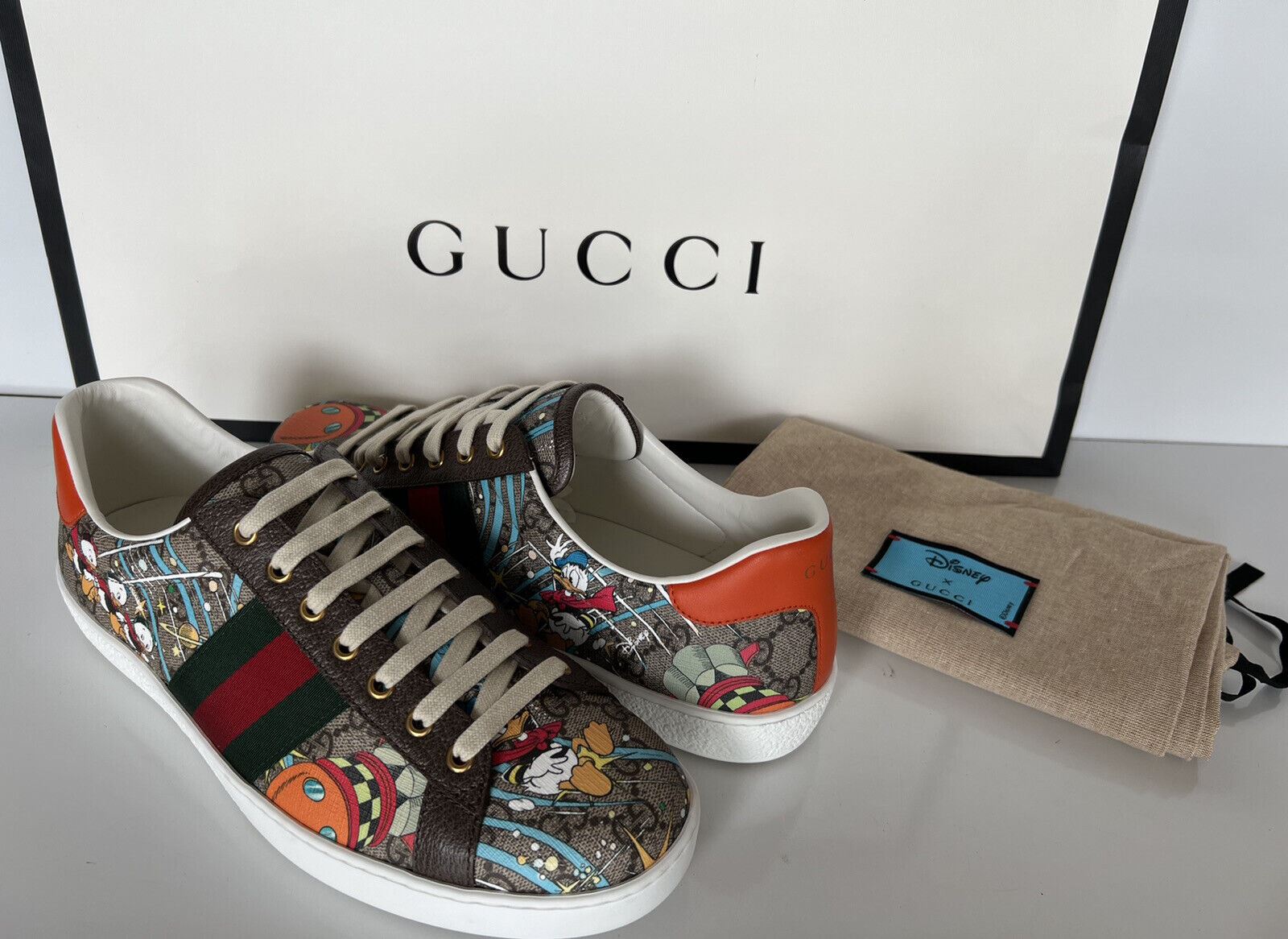 NIB Gucci Men’s Donald Duck Sneakers 10.5 US (Gucci 10) Made in Italy 647950