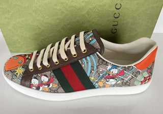NIB Gucci Herren Donald Duck Sneakers 12 US (Gucci 11,5) Hergestellt in Italien 647950 