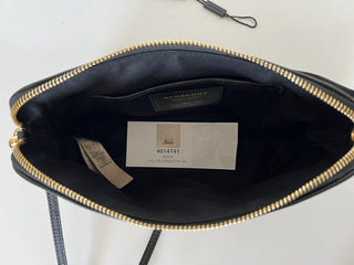 Neu mit Etikett: Burberry Abingdon House Check Derby Leder Umhängetasche Schwarz 4014741 Italien