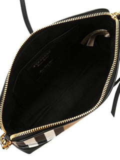 Neu mit Etikett: Burberry Abingdon House Check Derby Leder Umhängetasche Schwarz 4014741 Italien