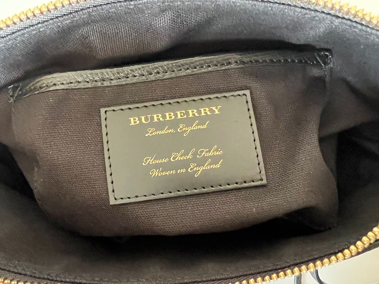 Neu mit Etikett: Burberry Abingdon House Check Derby Leder Umhängetasche Schwarz 4014741 Italien