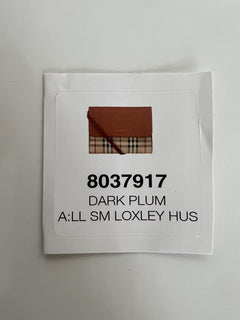 Neu mit Etikett: Burberry London Small Loxley Haymarket Check Dark Plum Umhängetasche 8037917 