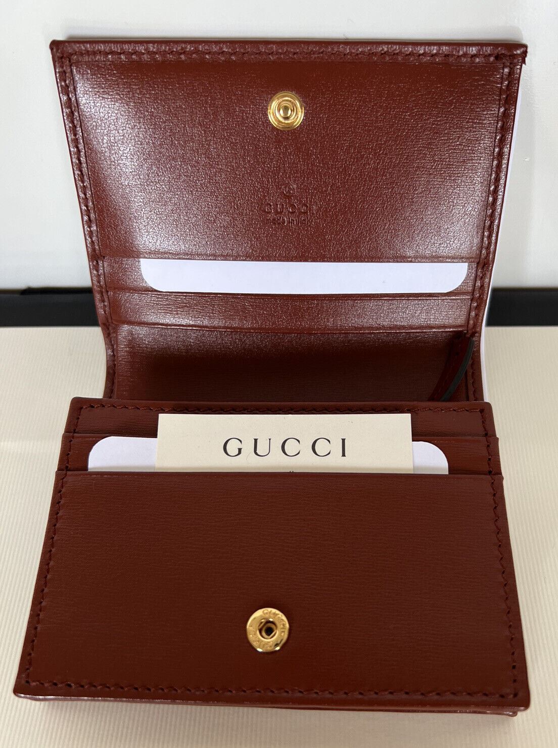 Новый кожаный бумажник Gucci Horsbit 1955 Mini коричнево-красного цвета, сделанный в Италии 621887 