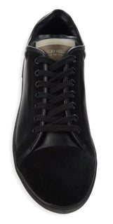 Neue $675 Giorgio Armani Herren-Sneakers aus schwarzem Leder 11 US X2X109 Italien 