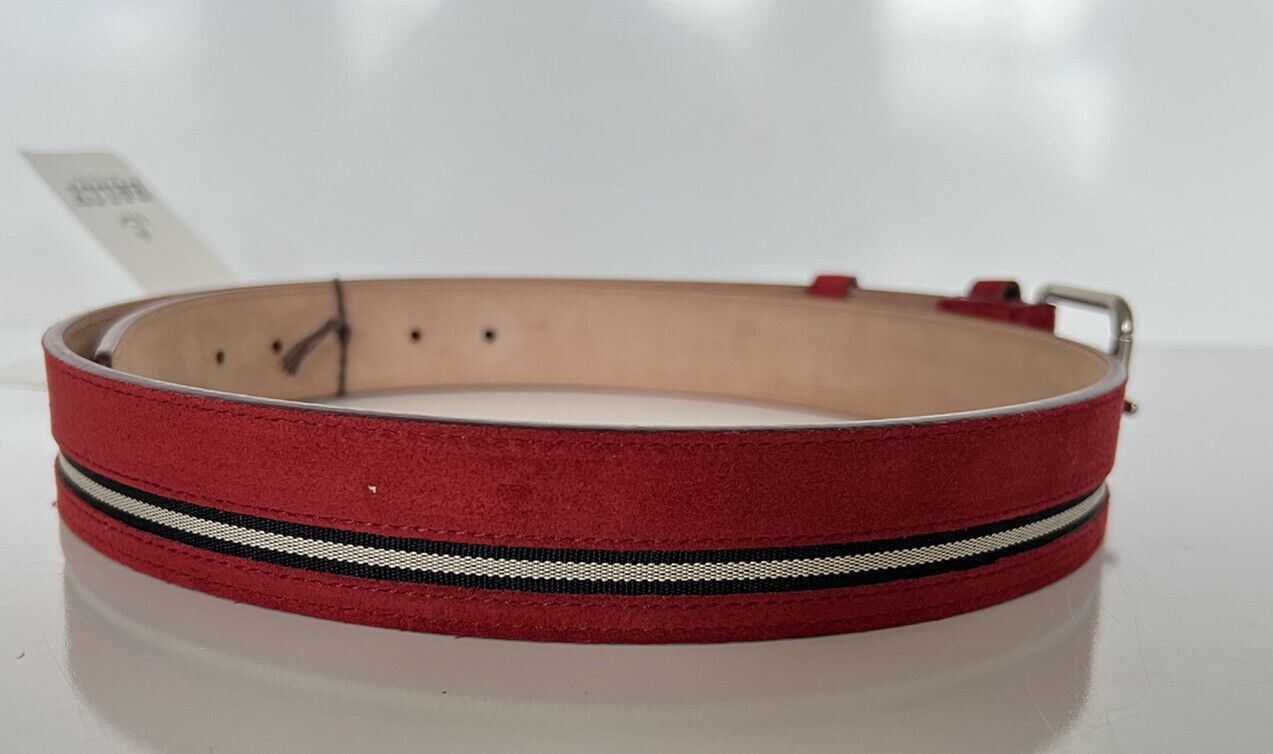 NIB $275 Bally Men's Suede Red Belt 40/100 Made in Italy