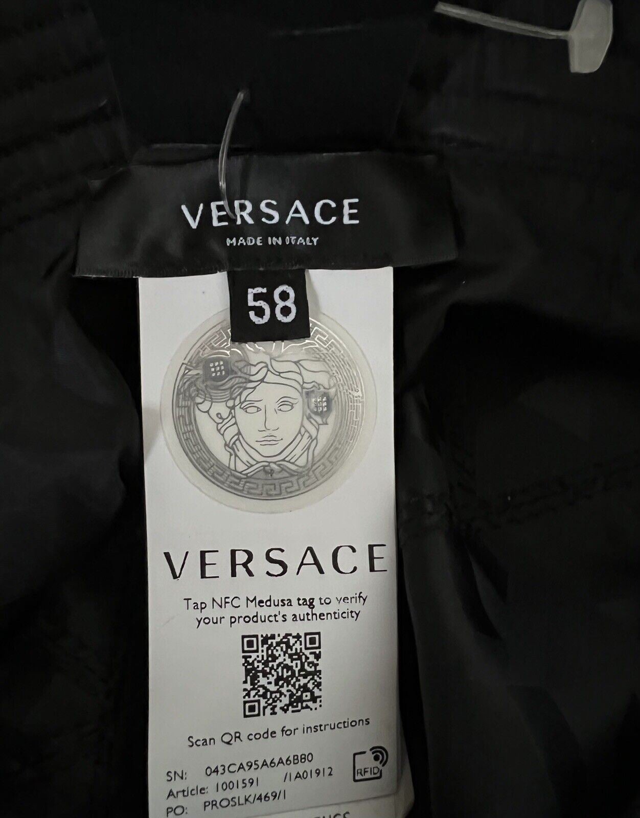 NWT $350 Versace La Greca Print Bucket Hat Kaki 58 (L)