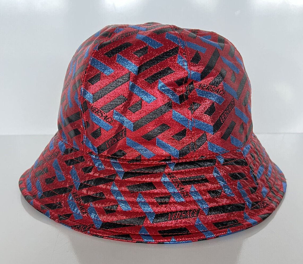 Neu mit Etikett: 350 $ Versace Fischerhut mit La Greca-Print Rot M (57 Euro)