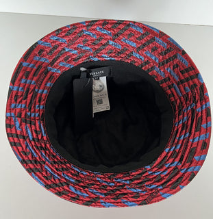 Neu mit Etikett: 350 $ Versace Fischerhut mit La Greca-Print Rot M (57 Euro)