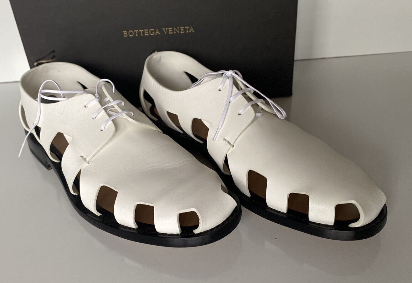 NIB Bottega Veneta Мужские кожаные белые туфли дерби с вырезами 8,5 США 574829 