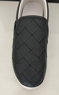 NIB $ 760 Bottega Veneta Intrecciato Kalbsleder Graue Schuhe 8,5 US 578303 Italien 