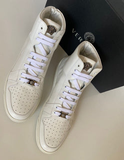 NIB Versace Leder Weiße High-Top-Sneaker 11 US (44 Euro) DSU8152S 