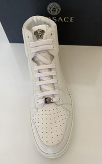 NIB Versace Leder Weiße High-Top-Sneaker 11 US (44 Euro) DSU8152S 