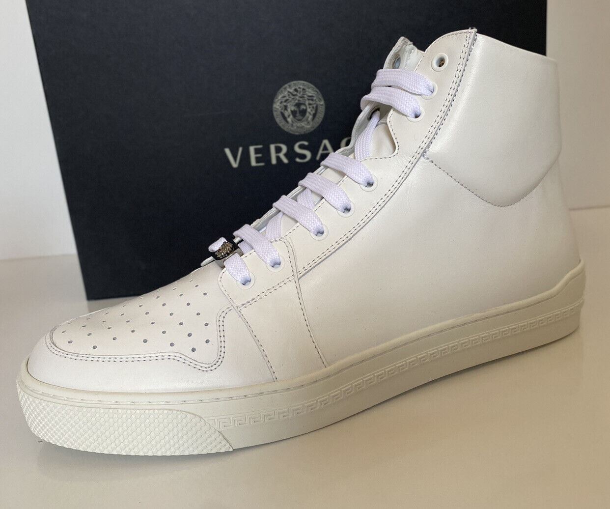 NIB Versace Leather White High-top Sneakers 11 US (44 Euro) DSU8152S