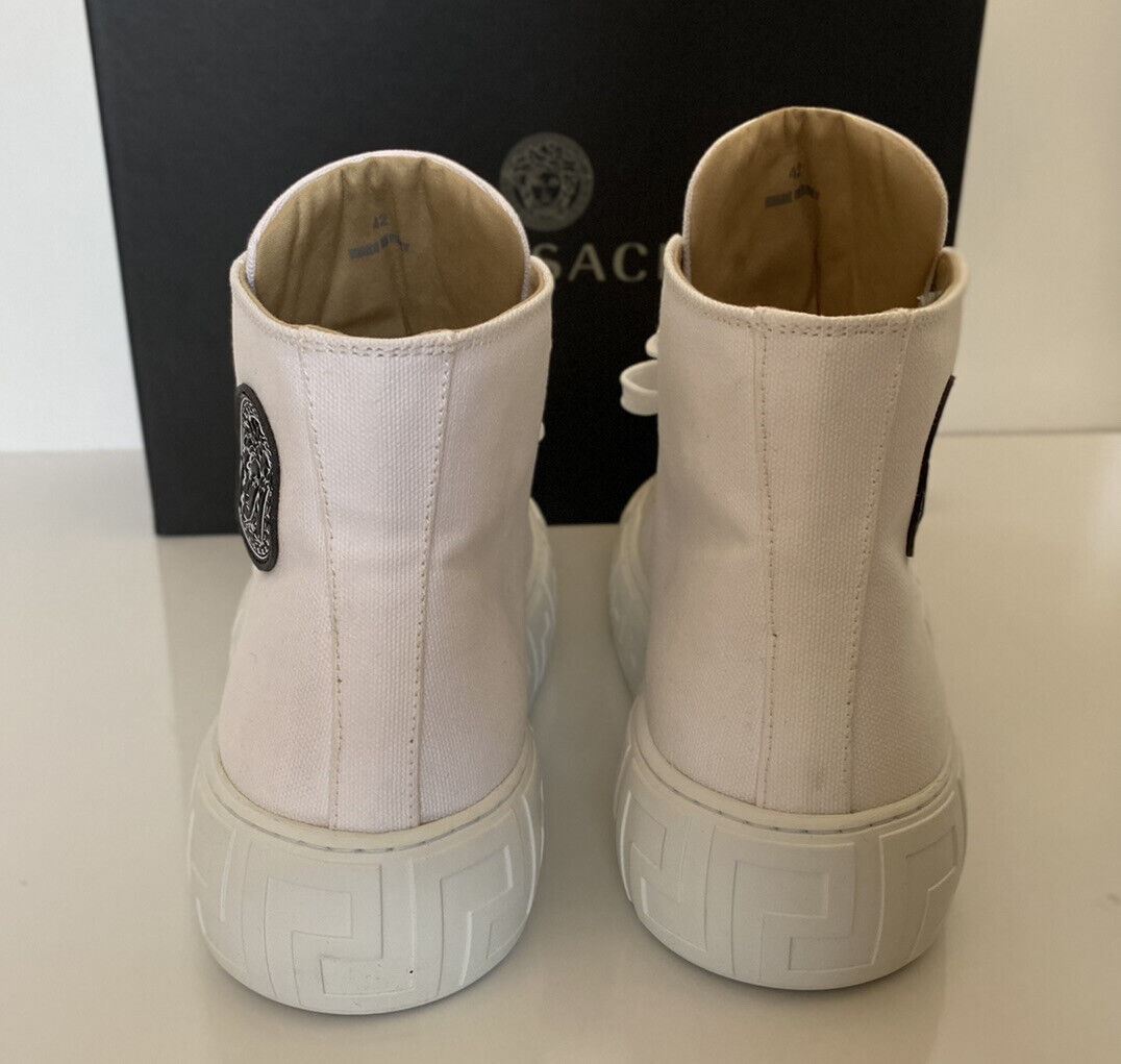 NIB Versace White Palladium High-Top Canvas Sneakers 12,5 US (45,5 Euro) DSU8403 