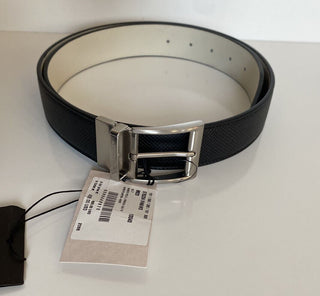 Neu mit Etikett: 520 $ Bottega Veneta Doppelseitiger Herrengürtel in Schwarz/Weiß 40/100 575234 Italien