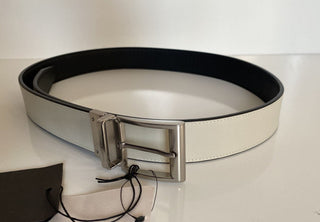 Neu mit Etikett: 520 $ Bottega Veneta Doppelseitiger Herrengürtel in Schwarz/Weiß 40/100 575234 Italien