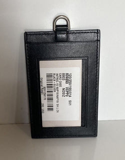 NWT $280 Bottega Veneta Leather Intrecciato Card Case / Luggage Tag Black 609293