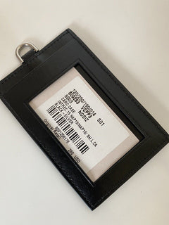 NWT $280 Bottega Veneta Leather Intrecciato Card Case / Luggage Tag Black 609293