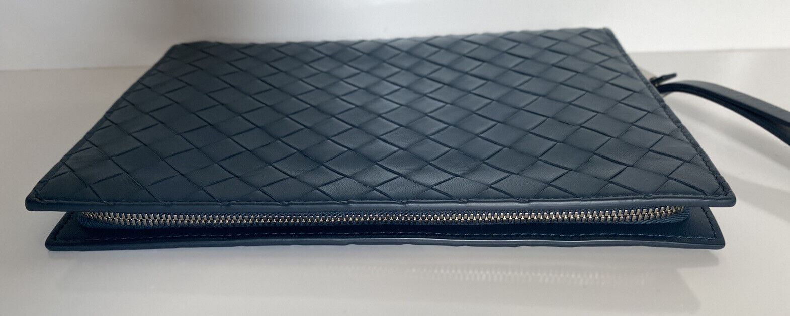 NWT $1600 Bottega Veneta Intrecciato Leather Deep Blue Document Case 592855 IT
