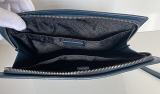 Neu mit Etikett: 1600 $ Bottega Veneta Intrecciato Leder Dokumententasche in Tiefblau 592855 IT 