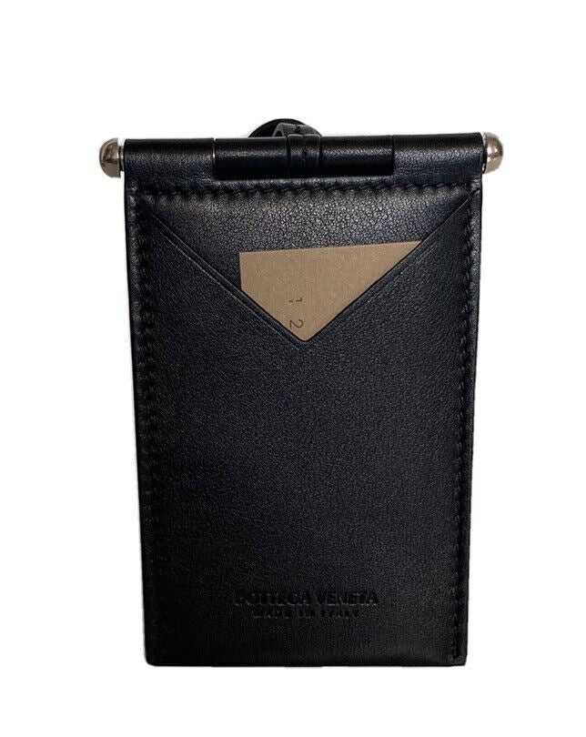 NWT $450 Bottega Veneta Calf Leather Card Case Black 619045 Made in Italy