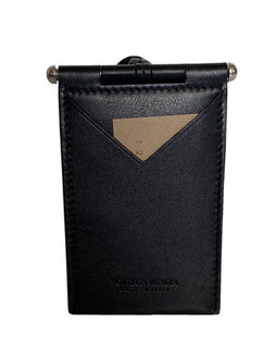Neu mit Etikett: 450 $ Bottega Veneta Kalbsleder-Kartenetui Schwarz 619045 Hergestellt in Italien