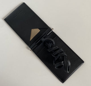 Neu mit Etikett: 450 $ Bottega Veneta Kalbsleder-Kartenetui Schwarz 619045 Hergestellt in Italien