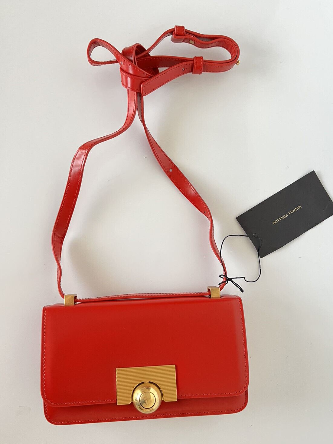 NWT $2000 Bottega Veneta Bright Red Leather Mini Shoulder Bag 587222 Italy