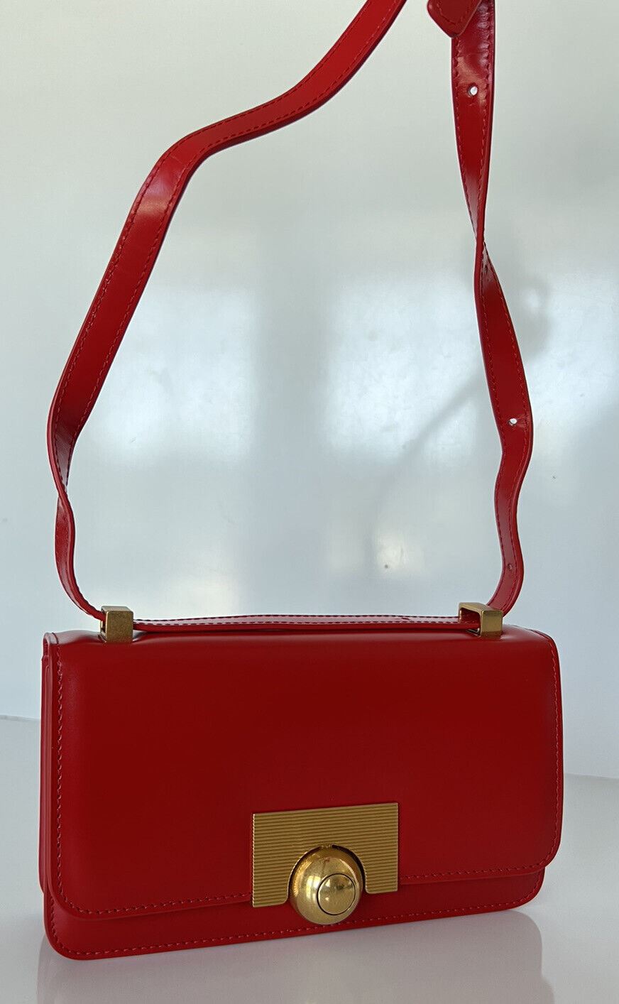 NWT $2000 Bottega Veneta Bright Red Leather Mini Shoulder Bag 587222 Italy
