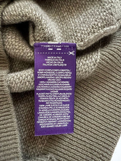 Neu mit Etikett: 1295 $ Ralph Lauren Purple Label Cashmere Dark Sage 1/4 Zip Pullover XL Italien