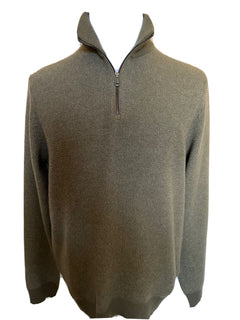 Neu mit Etikett: 1295 $ Ralph Lauren Purple Label Cashmere Dark Sage 1/4 Zip Pullover XL Italien