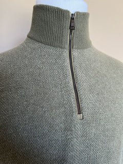 Neu mit Etikett: 1295 $ Ralph Lauren Purple Label Cashmere Dark Sage 1/4 Zip Pullover XL Italien