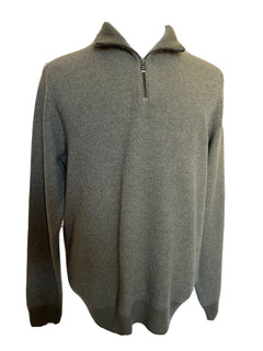 Neu mit Etikett: 1295 $ Ralph Lauren Purple Label Cashmere Dark Sage 1/4 Zip Pullover XL Italien