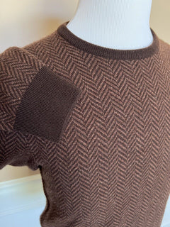 Neu mit Etikett: 1495 $ Ralph Lauren Purple Label Kaschmirbrauner Pullover XL Hergestellt in Italien