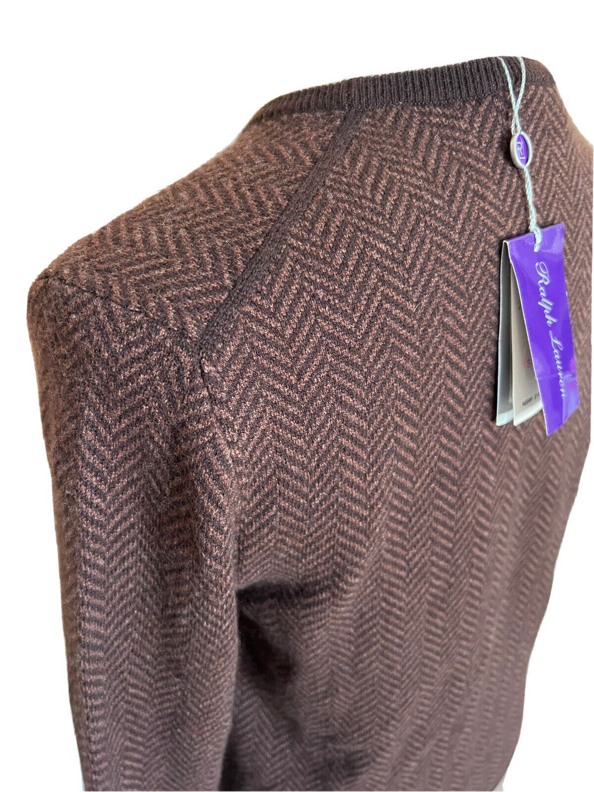 Neu mit Etikett: 1495 $ Ralph Lauren Purple Label Kaschmirbrauner Pullover XL Hergestellt in Italien