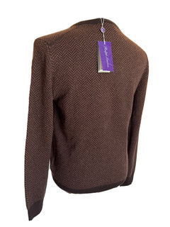 Neu mit Etikett: 1495 $ Ralph Lauren Purple Label Kaschmirbrauner Pullover XL Hergestellt in Italien
