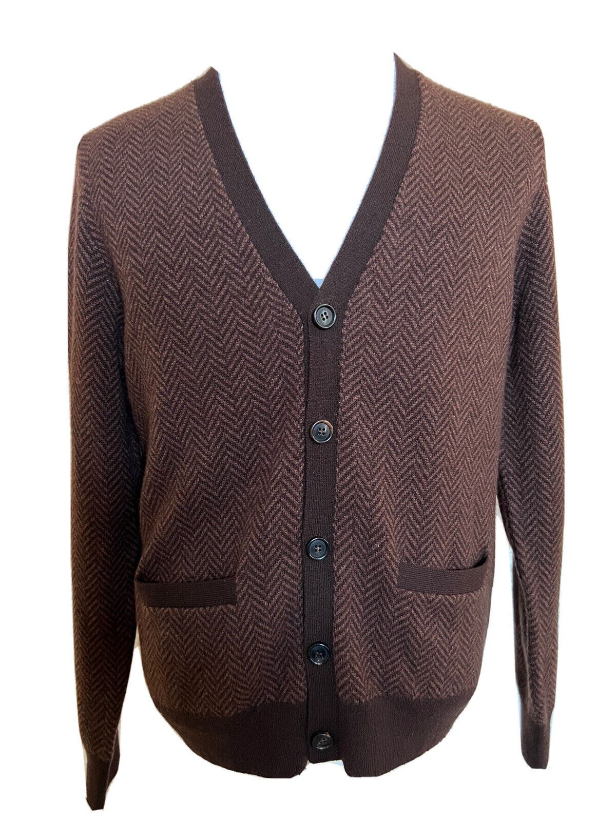 Neu mit Etikett: 1695 $ Ralph Lauren Purple Label Kaschmirbrauner Cardigan XL Hergestellt in Italien