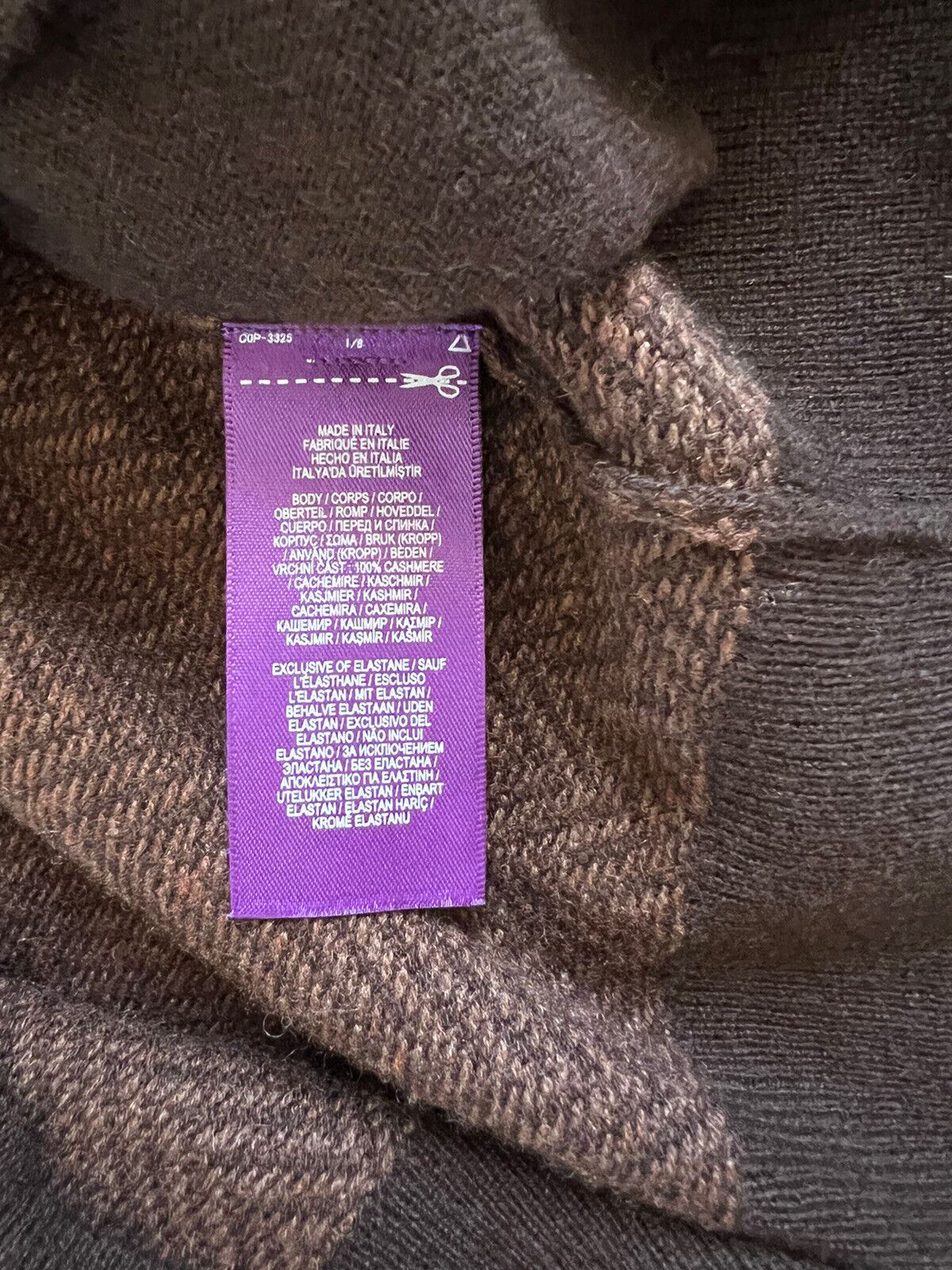 Neu mit Etikett: 1695 $ Ralph Lauren Purple Label Kaschmirbrauner Cardigan XL Hergestellt in Italien