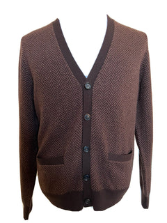 Neu mit Etikett: 1695 $ Ralph Lauren Purple Label Kaschmirbrauner Cardigan L Hergestellt in Italien