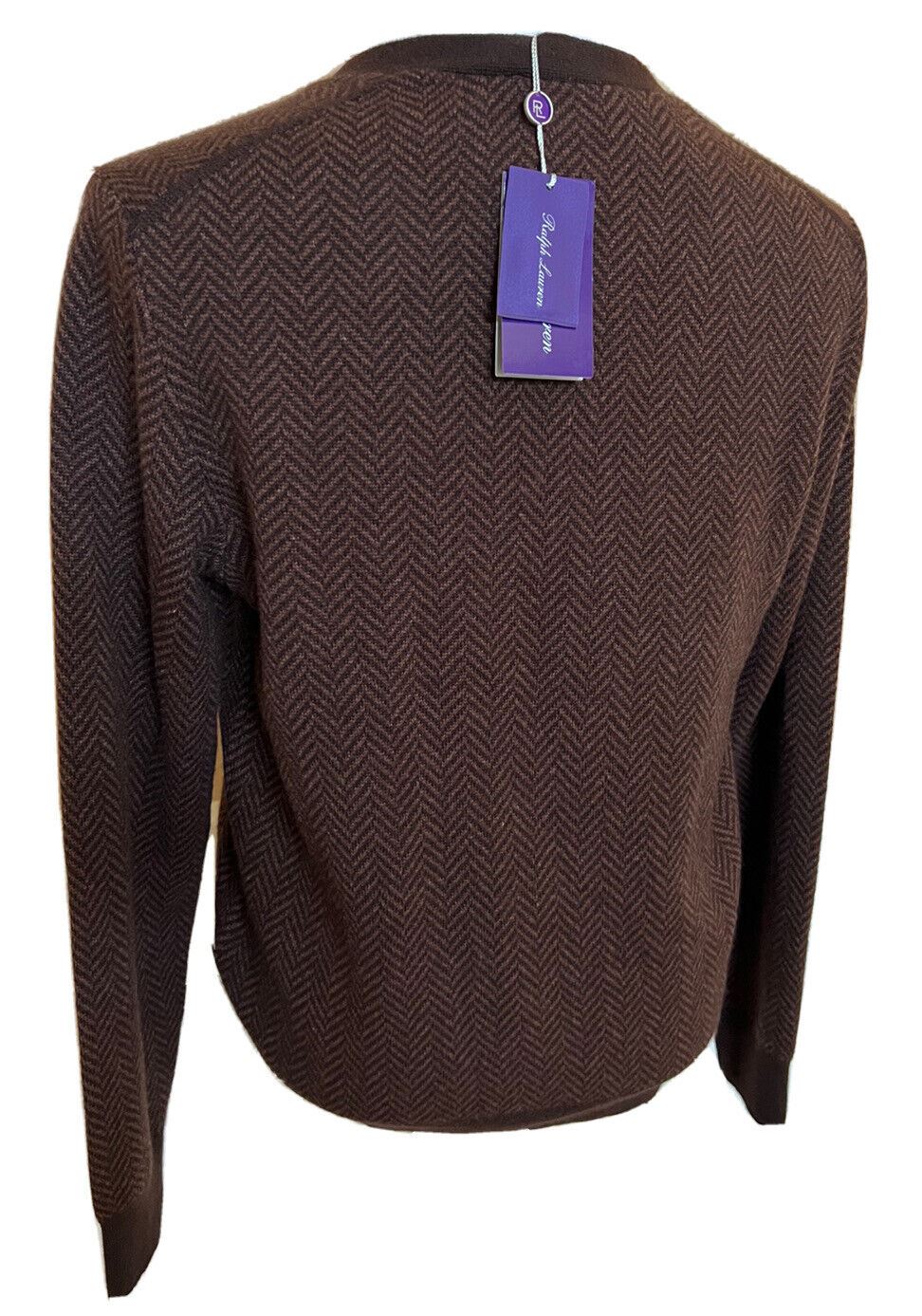 Neu mit Etikett: 1695 $ Ralph Lauren Purple Label Kaschmirbrauner Cardigan L Hergestellt in Italien