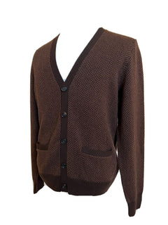Neu mit Etikett: 1695 $ Ralph Lauren Purple Label Kaschmirbrauner Cardigan L Hergestellt in Italien