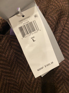 Neu mit Etikett: 1695 $ Ralph Lauren Purple Label Kaschmirbrauner Cardigan L Hergestellt in Italien