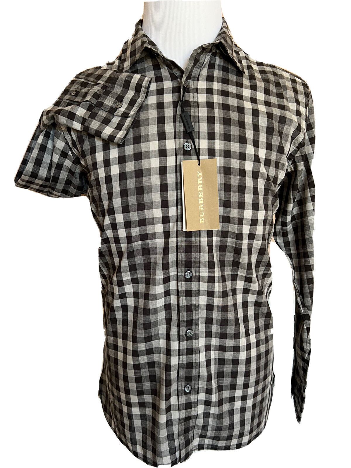 Neu mit Etikett: 250 $ Burberry Herren-Hemd mit Knöpfen aus schwarzer Baumwolle, mittelgroß, 4015368