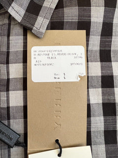 Neu mit Etikett: 250 $ Burberry Herren-Hemd mit Knöpfen aus schwarzer Baumwolle, mittelgroß, 4015368
