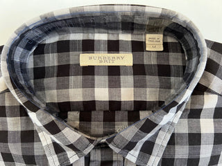Neu mit Etikett: 250 $ Burberry Herren-Hemd mit Knöpfen aus schwarzer Baumwolle, mittelgroß, 4015368