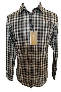 Neu mit Etikett: 250 $ Burberry Herren-Hemd mit Knöpfen aus schwarzer Baumwolle, mittelgroß, 4015368